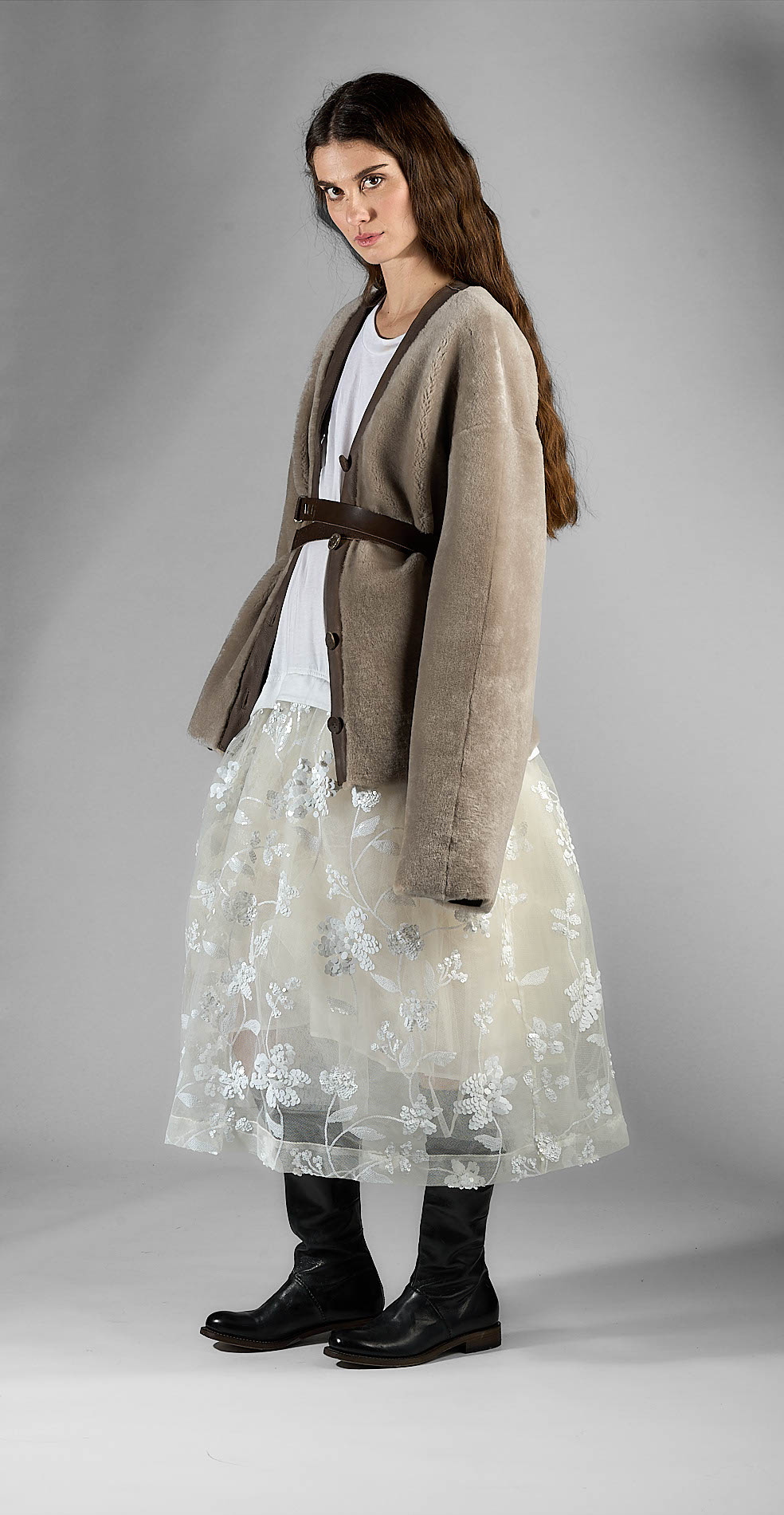DANIELE BASTA LEATHER AND SILVER JACKET